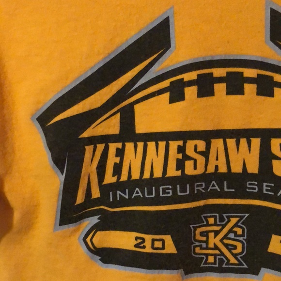 Kennesaw State Owls 2015 Inaugural Football Season Yellow T-Shirt Mens Medium M - Picture 3 of 12
